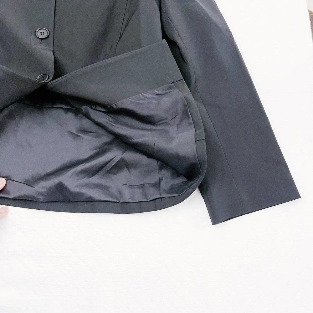 Theory Black Button Down Blazer Jacket with Collar SZ12